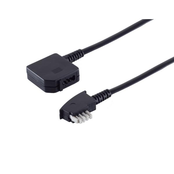 helos Verlängerungs-Kabel TAE N, 6-adrig, 10 m, schwarz, lose TAE N-Stecker auf TAE N-Kupplung (Buchse) 70220-6/6 (40059