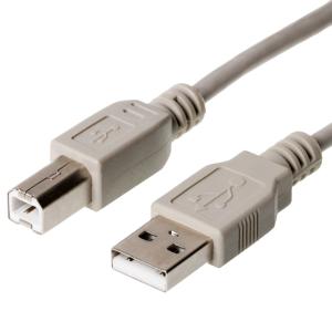 helos USB 2.0 Anschlusskabel Serie A auf B, 5 m, grau, lose UL approbiert, umspritzt 77025 (4017538770257)
