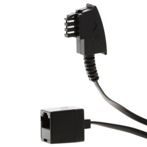 helos Adapter TAE F Stecker / 8P4C Buchse RJ45, schwarz, lose 71035 (4005938141494)