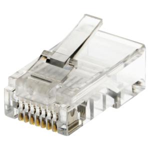 helos Modularstecker RJ45 / 8P8C, VPE 100 Stück, für Flachkabel 72051 (4017538720511)