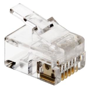 helos Modularstecker RJ12 / 6P6C, VPE 100 Stück, für Flachkabel 72050 (4017538720504)