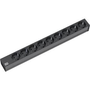 Bachmann 19"-Steckdosenleiste ALU 1HE, 9-fach 35°, schwarz, 2,0m, ohne Schalter 333.506 (4016514019274)
