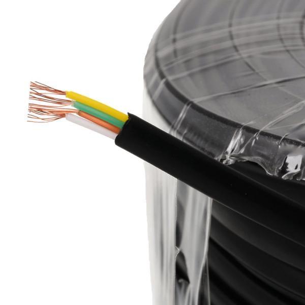 helos Anschlusskabel 4-adrig, AWG28, schwarz, 50 m Flachkabel 4-adrig, Telefonkabel, 50 Meter 76106-50 (4017538966919)