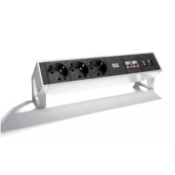 Bachmann DESK 2 Tischsteckdose 3-fach, Farbe: Inox 902.502 (4016514050642)