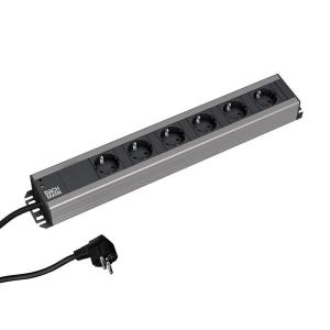 Bachmann Handwerkerleiste 6-fach 90°,19"-kompatibel, schwarz 2,0m. ohne Schalter 300.000 (4016514017232)