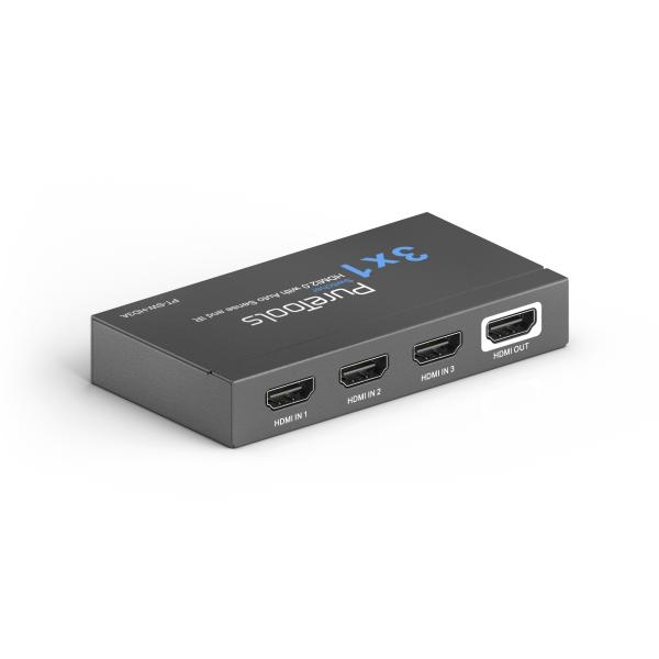 PureLink PureTools - 3x1 HDMI2.0 Switch 4K (60Hz 4:4:4), HDR-Umschaltung, IR-F PT-SW-HD3A (4251364718421)