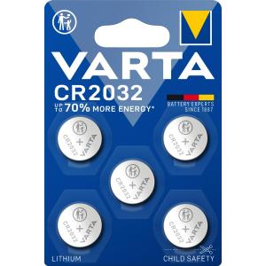 VARTA Lithium Coin CR2032 Batterie (5er Pack) passend für Apple AirTag 06032 101 415 (4008496850853)