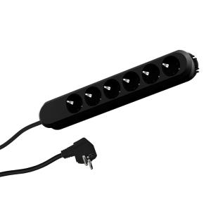 Bachmann Steckdosenleiste SMART 6-fach, schwarz 3,0m, ohne Schalter 381.148K (4016514007950)