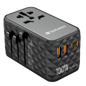 Verbatim Uta-06 Gan-ladeadapter Schwarz, 100 W 32121 (0023942321217)