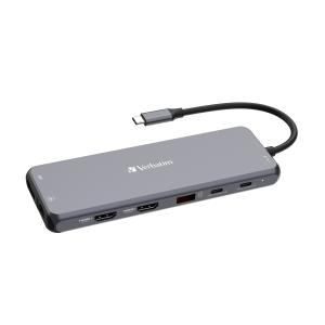 Multiport-Hub CMH-13, 13 Port USB-C Pro grau schwarz VERBATIM 32153 (0023942321538)