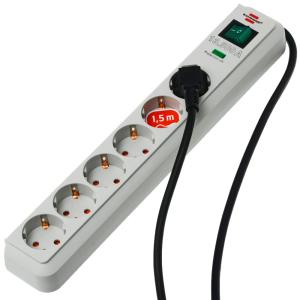 Brennenstuhl Eco-Line 13.500A ÜSS 6-fach lichtgrau, 1,5 m 1159750015 (4007123251971)