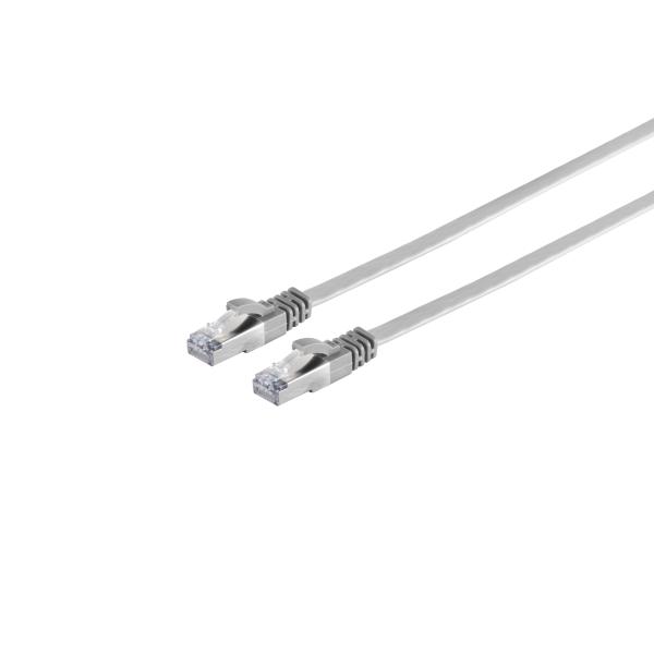 S-conn Patchkabel Flachkabel, Flat U/FTP CAT 7 Rohkabel, slim, 5,0m, grau 75515-SL (4017538125200)