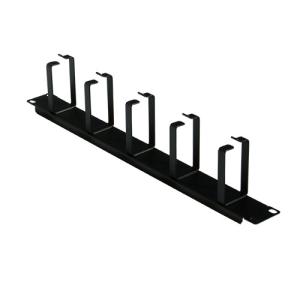 Roger Rangierpanel 19", 1HE, Rangierfrontplatte, schwarz mit 5 Kabelbügeln (80 x 40mm), schwarz 110388 (4260329240389)