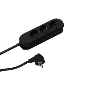 Bachmann Steckdosenleiste SMART 3-fach, schwarz 3,0m, ohne Schalter 387.171 (4016514003846)