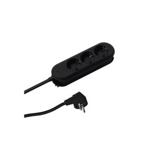 Bachmann Steckdosenleiste SMART 3-fach, schwarz 1,5m, ohne Schalter 387.170 (4016514003839)
