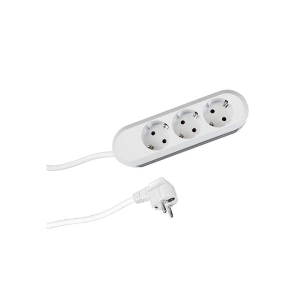 Bachmann Steckdosenleiste SMART 3-fach, weiß 3,0m, ohne Schalter 388.271 (4016514003969)