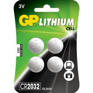 GP Lithium Knopfzelle CR2032 3V 4er Blister passend für Apple AirTag GPCR2032STD381C4 (4891199162381)