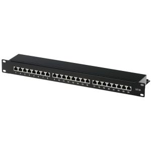 helos Patchfeld Cat 6A 19" 1HE 24 Port schwarz 146868 (4005938468683)