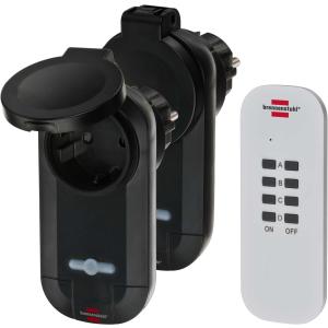 Brennenstuhl Comfort-Line 2-fach Funkschalt-Set RC CE1 0201 IP 44, schwarz 1507030 (4007123643547)