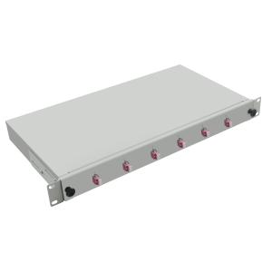 helos LWL 19" Breakoutbox mit 6x LC Duplex Kupplungen OM4, grau 254640 (4005938546404)