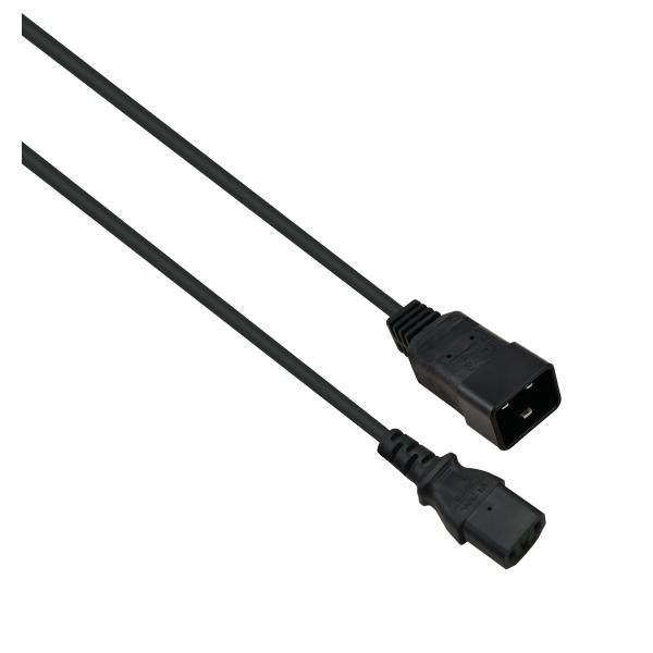 helos Kaltgeräte-Verlängerungskabel, C13 auf C20, schwarz, 3,0m 262669 (4005938626694)