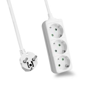 helos Steckdosenleiste CLASSIC, 3-fach, weiß, 3,0m, ohne Schalter 262788 (4005938627882)