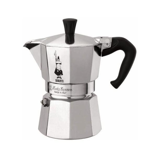 Bialetti Moka Express 1 Espressokocher Silber, 1 Tasse 0001161 (8006363011617)