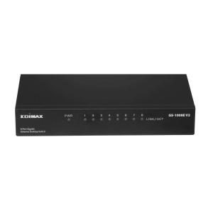 Edimax Gigabit Ethernet 8 Ports Desktop Switch,Metal Gehäuse GS-1008E V2 (4717964703699)