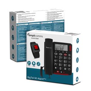 amplicomms BIGTel 50 Alarm plus, Grosstastentelefon Dark Grey inkl. Notrufsender ATLE1424096 (3700601424096)