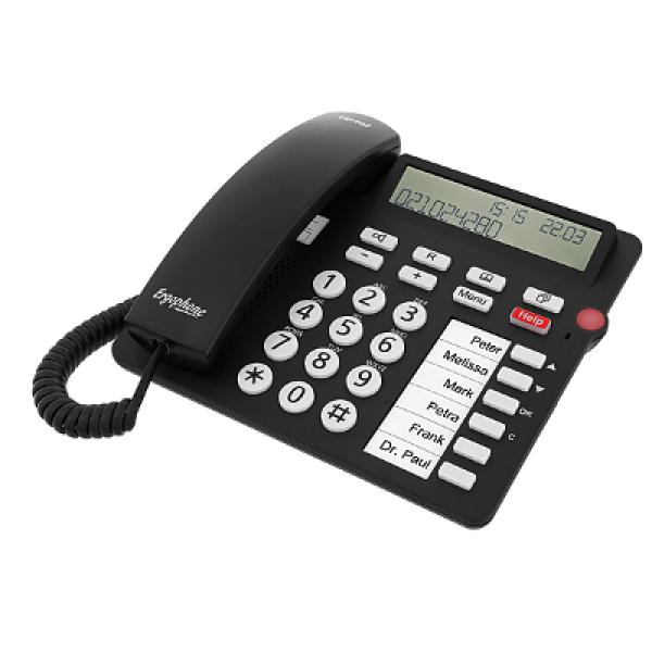 tiptel Ergophone 1300, Großtastentelefon, schwarz Komforttelefon mit Notruffunktion 1081000 (4005579204619)