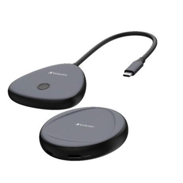Verbatim USB-C-Wireless-Display-Adapter 4K mit Hub WDA-02 32147 (0023942321477)
