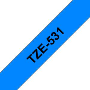 TZe-531 Schriftbandkassette laminiert 12 mmx8 m schwarz auf blau BROTHER TZE531 (4977766686440)