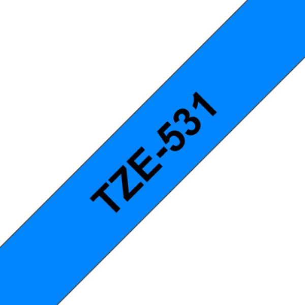 TZe-531 Schriftbandkassette laminiert 12 mmx8 m schwarz auf blau BROTHER TZE531 (4977766686440)