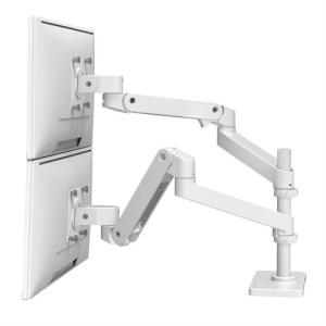 Ergotron Monitor-halterung Lx Pro Dual Stacking 45-690-290 Weiß Für 2 Monitore, Tischbohrung, Tischklemme (0698833091717