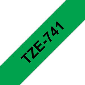 Original Brother DirectLabel schwarz auf grün Laminat (TZE-741) TZE741 (4977766691970)