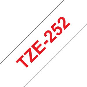 Brother Schriftband Tze-252 Tze252, 24 Mm Rot Auf Weiß (4977766685467)