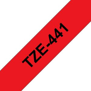 Original Brother DirectLabel schwarz auf rot Laminat (TZE-441) TZE441 (4977766686327)