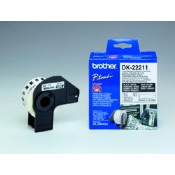Brother Endlosetikett Für Etikettendrucker Dk22211 Weiß, 29,0 Mm, 1 X 1 Etiketten (4977766628204)