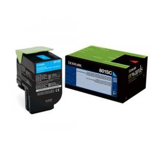 LEXMARK Rückgabe-Toner für LEXMARK CX310N, cyan HC 80C2SC0 (0734646481281)