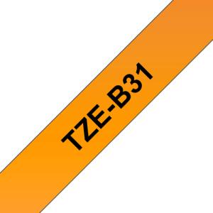 Original Brother DirectLabel schwarz auf orange Laminat (TZE-B31) TZEB31 (4977766691628)