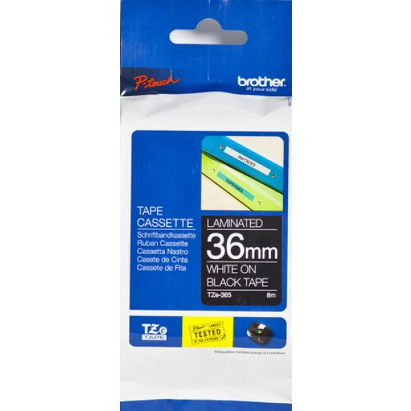 Brother Schriftband Tze-365 Tze365, 36 Mm Weiß Auf Schwarz (4977766698009)