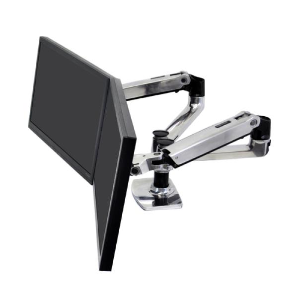 Ergotron Monitor-halterung Lx Dual Side-by-side 45-245-026 Silber Für 2 Monitore, Tischklemme, Tischbohrung (06988330120