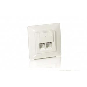 Equip Unterputzdose +Frontplatte 2xRJ45 Cat5e 45° RAL 1013 125722