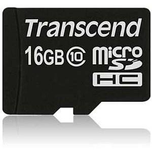 CARD microSD Card 16GB Transcend SDHC Class10 (ohne Adapter) TS16GUSDC10