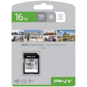 CARD HC Card 16GB PNY Elite R100MB/s retail P-SD16GU1100EL-GE