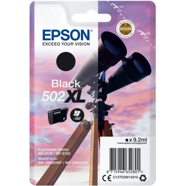 Original Epson Tintenpatrone schwarz High-Capacity (T02W140,502XLT02W1,T02W14010) C13T02W14010 (8715946652801)