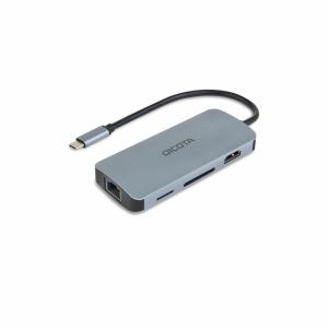 D Dicota USB-C 8-in-1 Multi Hub 4K PD 100W silver D32062
