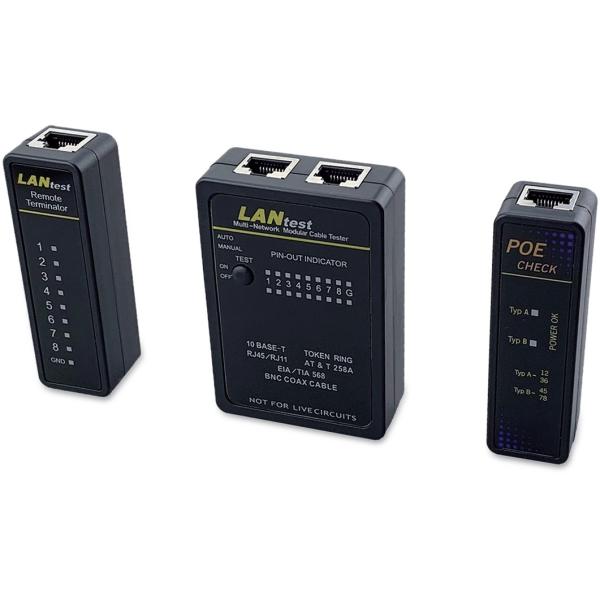 Equip Kabeltester Netzwerk f. RJ45/RJ11/RJ12/BNC Kabel sw 129968