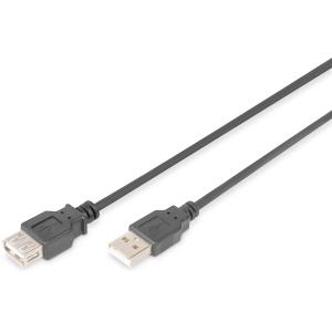DIGITUS USB 2.0 Verlängerungskabel Typ A -A St/Bu 1.8m schw AK-300202-018-S