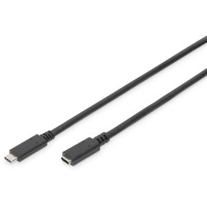 DIGITUS USB 2.0 Verlängerungskabel Typ C -C St/Bu 1.5m. sw AK-300210-015-S